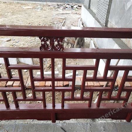 东阳木雕楼梯新中式装修仿古实木花格栏杆护栏围栏雕花楼梯扶手