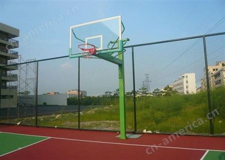 晶康牌新型地埋篮球架 户外学校小区加厚标准方管篮球架 配钢化玻璃篮板