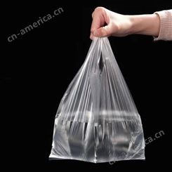 超市透明手提一次性食品包装袋 批发大量早餐外买大包背心袋