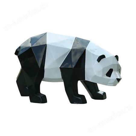 户外卡通大熊猫兔玻璃钢仿真动物雕塑园林景观小品庭院装饰摆件