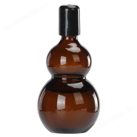 茶色双葫芦滚珠精油瓶 玻璃避光精华液空瓶 胶头滴管滚珠分装瓶