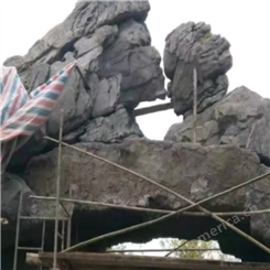 水泥假山制作公司就找上 海广雕 园林挡墙式塑石假山制作商家
