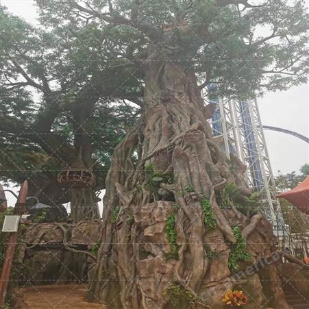 广 州大型仿真树广雕厂家定制室外活动场所 水上乐园假树椰子树订做