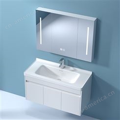 实木浴室柜组合现代洗手盆柜卫生间洗漱台白色洗脸盆一体陶瓷面盆