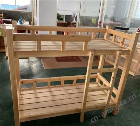 樟子松儿童床 幼儿四层实木橡木推拉床 幼儿园 拆装单人床靖奥