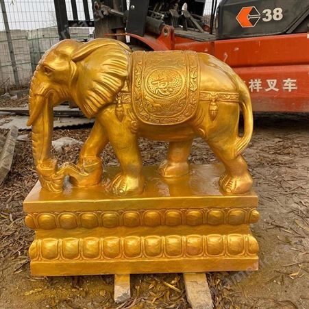武汉石雕汉白玉大象一对 晚霞红石象 吉祥如意石大象 动物石雕门口摆件 石雕大象厂家