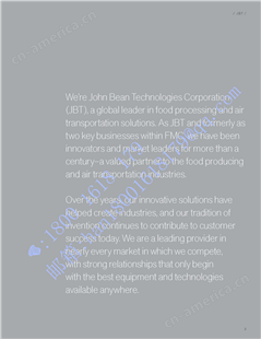 JBT速冻机John Bean Technologies Corporation食品速冻线