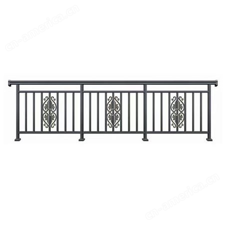 中式铝合金护栏金属扶手围栏黑色栏杆仿古铝艺格栅别墅阳台河堤