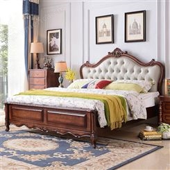 美式实木床定制1.8米主卧现代欧式1.5米高箱储物软包床2m双人大床