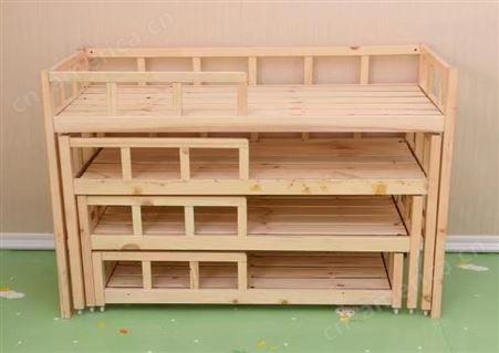 蕴力康体 幼儿园四层实木床 豪华加厚升级款原木+专用席子 可折叠