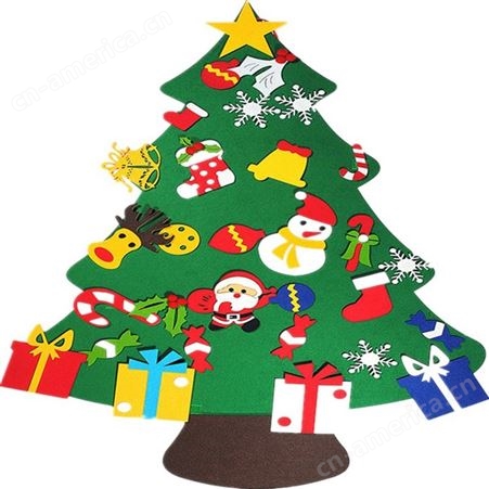 立体毛毡布 圣诞节装饰挂件 自粘儿童益智diy 手工圣诞树