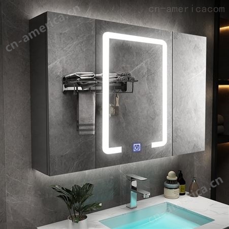 智能卫浴防雾浴室镜柜单独带led灯 壁挂墙式洗手间镜箱卫生间镜子