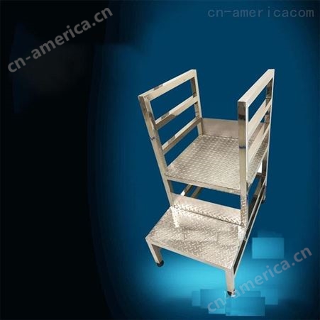 天津登高梯厂家-生产定做不锈钢登高梯实验室用带扶手登高梯-华奥西