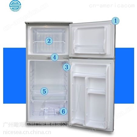 NICESEA BCD-140A船用外贸电冰箱 冷藏冷冻冰箱 不锈钢 直冷，电子温控冰箱