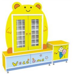 梦航玩具儿童教室大熊苹果造型茶杯架消防车造型书架